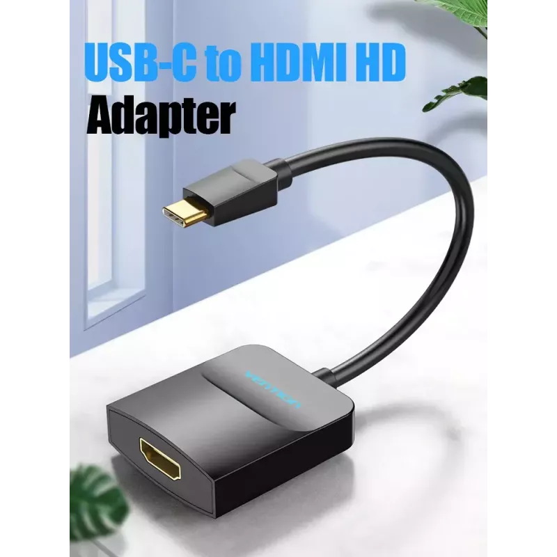 Vention USB Type-C uz HDMI adapteris TDCBB, 0,15 m, 3840×2160, melns, ABS