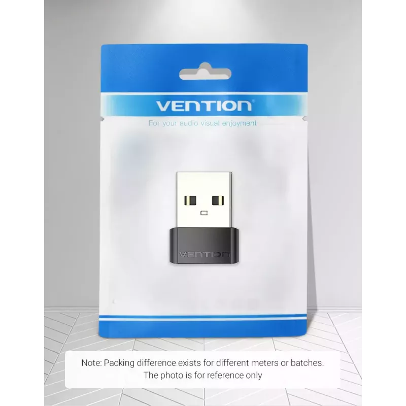 USB Adapter Vention CDWB0 USB 2.0 tēviņa savienotājs uz USB-C sievišķo savienotāju, melns PVC