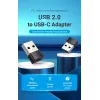 USB Adapter Vention CDWB0 USB 2.0 tēviņa savienotājs uz USB-C sievišķo savienotāju, melns PVC