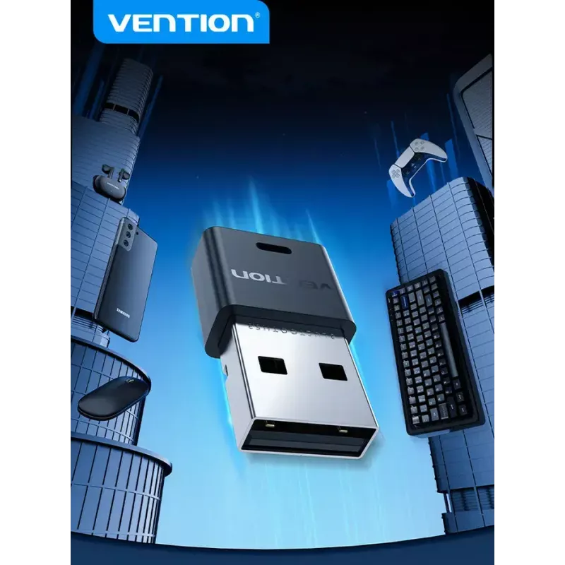 USB Bluetooth tīkla adapteris Vention NAHB0 — Bezvadu USB saimnieks, Bluetooth saskarne, melna