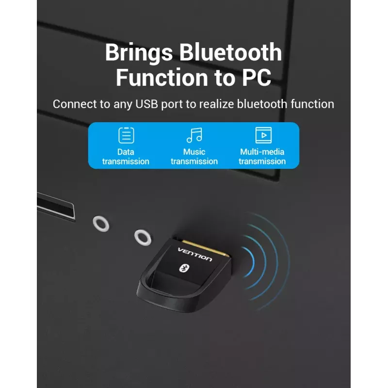 USB Bluetooth 5.0 adapteris Vention CDSW0 vadu savienojamība