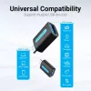 Vention USB-C uz USB 3.0 OTG adapteris CDUB0 — USB-C vīrišķais savienotājs uz USB-A sievišķo savienotāju, melns PVC, niķelēti kontakti
