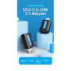 Vention USB-C uz USB 3.0 OTG adapteris CDUB0 — USB-C vīrišķais savienotājs uz USB-A sievišķo savienotāju, melns PVC, niķelēti kontakti