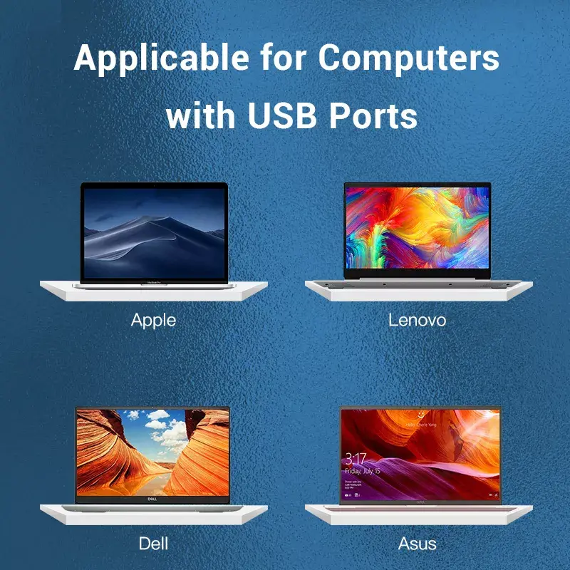 USB 2.0 centrmezgls Vention 3 portu ar 100M Ethernet adapteri, USB 2.0 resursdators, 4 porti, melns