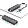 USB 2.0 centrmezgls Vention 3 portu ar 100M Ethernet adapteri, USB 2.0 resursdators, 4 porti, melns