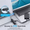 USB 2.0 centrmezgls Vention 3 portu ar 100M Ethernet adapteri, USB 2.0 resursdators, 4 porti, melns