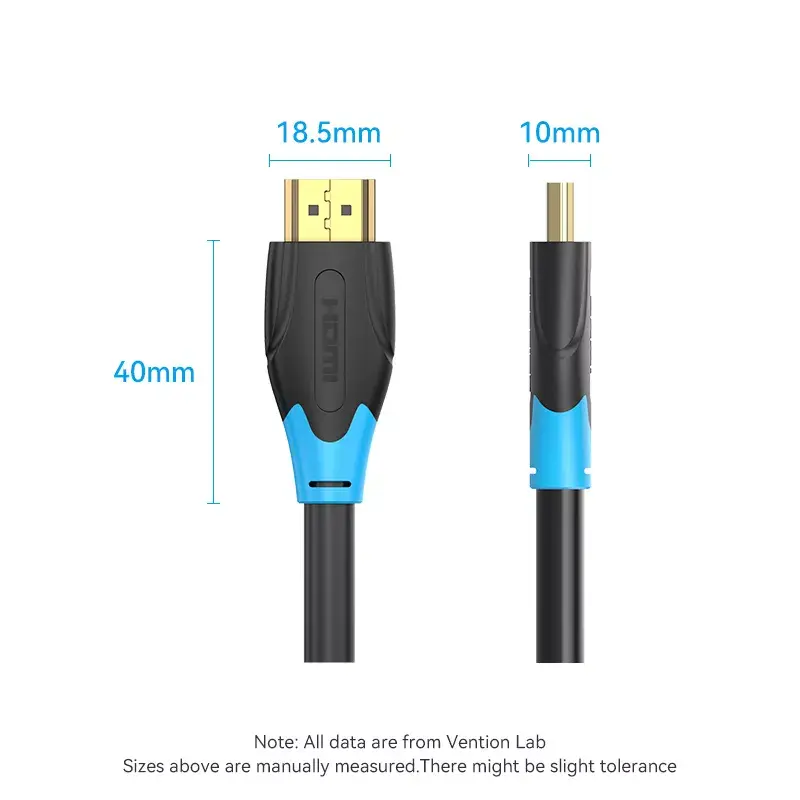 HDMI kabelis Vention 1M Melns 18 Gbit/s 2.0