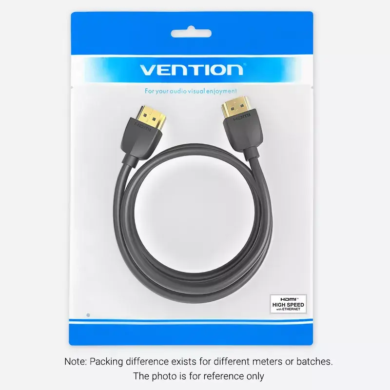 Vention Portable HDMI kabelis 1M Melns 2.0 18 Gbit/s