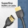 Vention Portable HDMI kabelis 1M Melns 2.0 18 Gbit/s
