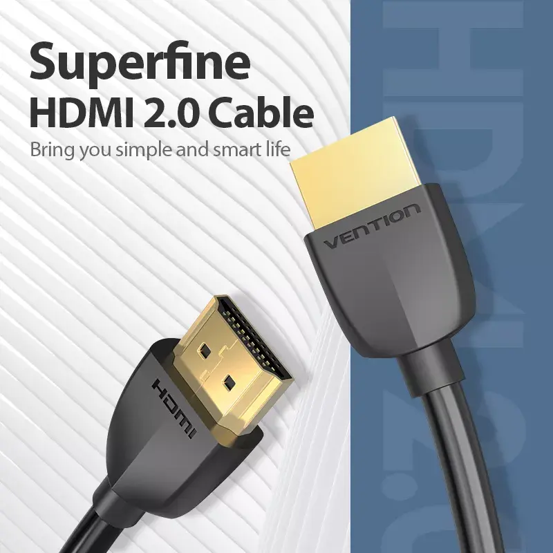 Vention Portable HDMI kabelis 3M Melns HDMI 2.0 18 Gbit/s