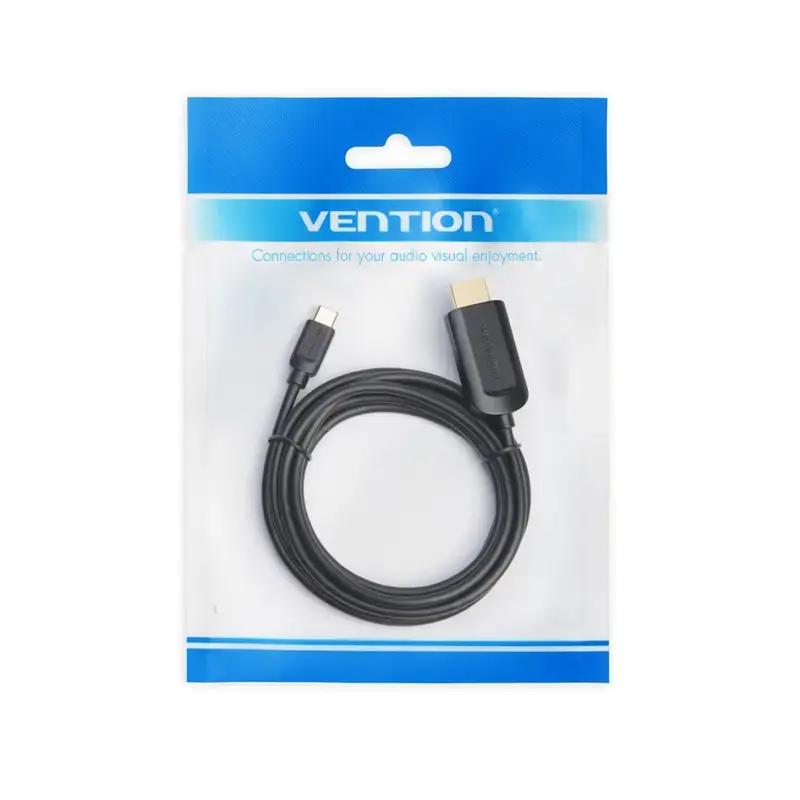 Vention C tipa uz HDMI kabelis 2 m, melns, USB C tips-HDMI