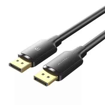 DisplayPort vīriešu-vīriešu kabelis Vention 1,5 m, 4K HD, melns, 6 mm diametrs