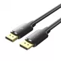 DisplayPort vīriešu-vīriešu kabelis Vention 1,5 m, 4K HD, melns, 6 mm diametrs