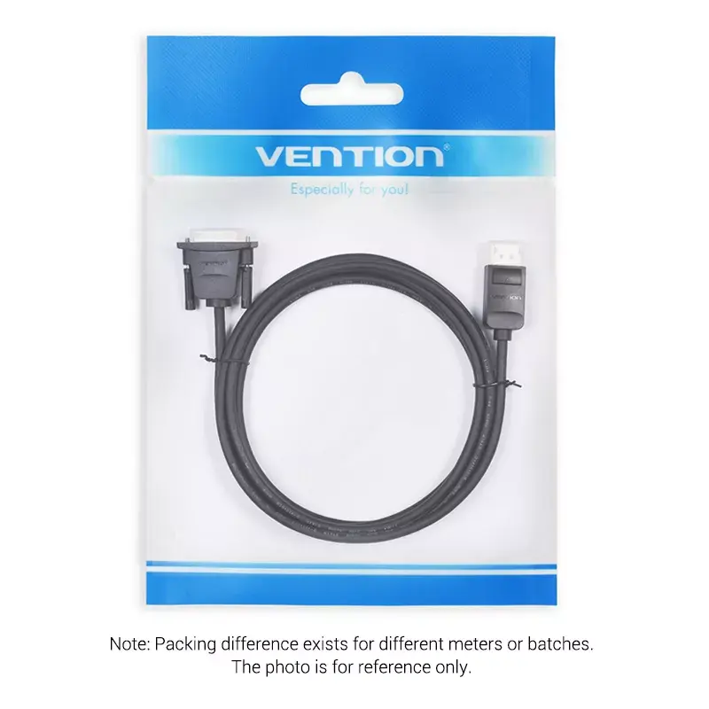 DisplayPort uz DVI kabelis Vention HAFBH — DisplayPort uz DVI, 1 m, melns, 5,2 mm