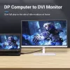 DisplayPort uz DVI kabelis Vention HAFBH — DisplayPort uz DVI, 1 m, melns, 5,2 mm