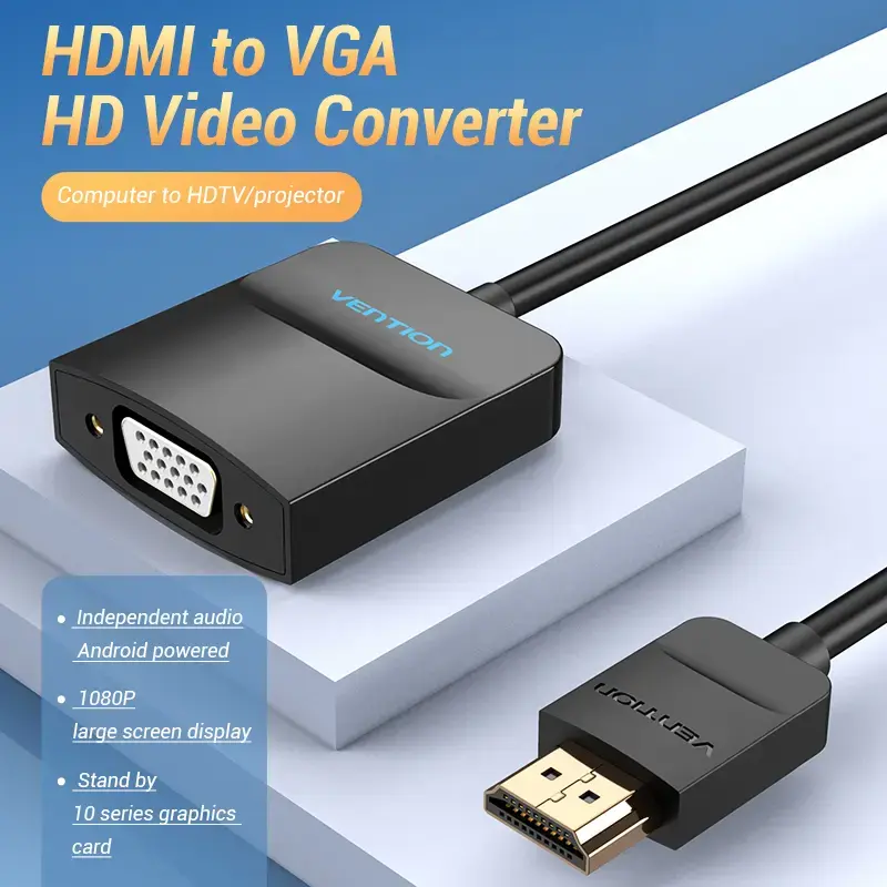 Vention HDMI to VGA pārveidotājs 0,15 m melns HDMI A tipa VGA