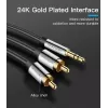 Audio kabelis Vention 3.5 mm vīrišķais uz 2×RCA vīrišķais, 1,5 m, alumīnija/melns