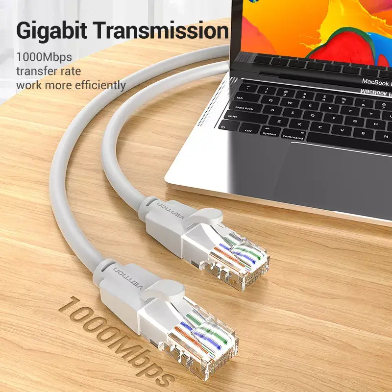 Tīkla kabelis Vention Cat.6 UTP Patch vads RJ-45 1,5 m pelēks