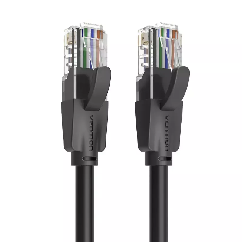 Tīkla kabelis Vention Cat.6 UTP komutācijas kabelis RJ-45 20 m, melns