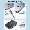 Vention 2-portu divvirzienu 8K HDMI slēdzis AKPH0, HDMI 2.1, 7680×4320@60Hz, USB-C barošana, alumīnijs, pelēks