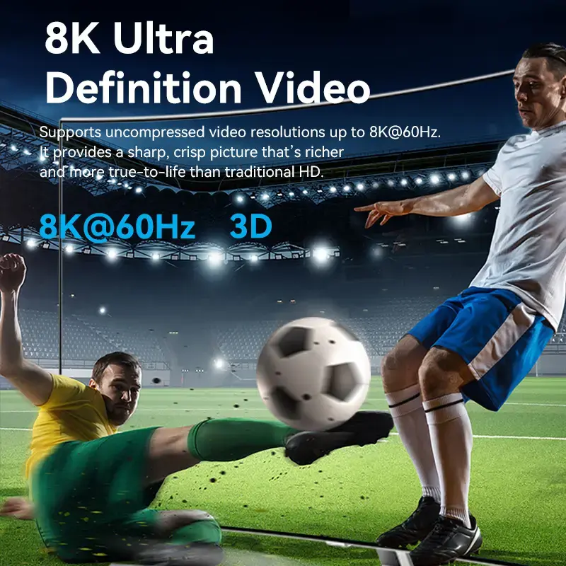 Vention 2-portu divvirzienu 8K HDMI slēdzis AKPH0, HDMI 2.1, 7680×4320@60Hz, USB-C barošana, alumīnijs, pelēks