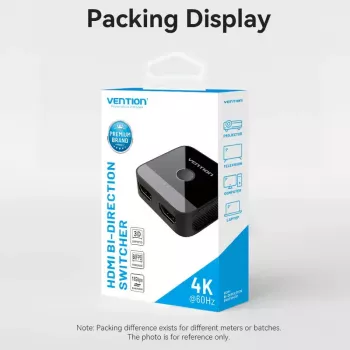 HDMI 2-Port Bi-Direction 4K Switcher Vention AKOB0 — 3 HDMI porti, 3840×2160@60Hz, ABS, Plug and Play