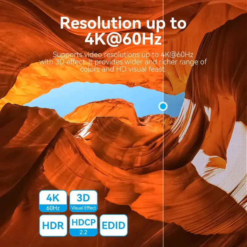 HDMI 2-Port Bi-Direction 4K Switcher Vention AKOB0 — 3 HDMI porti, 3840×2160@60Hz, ABS, Plug and Play