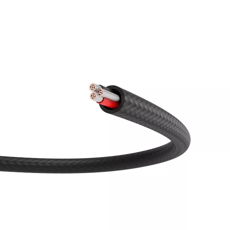 Audio pagarinātāja kabelis Vention 3.5mm 1,5 m, vīrišķais-uz-sievieti, kokvilnas pinums, melna metāla apdare