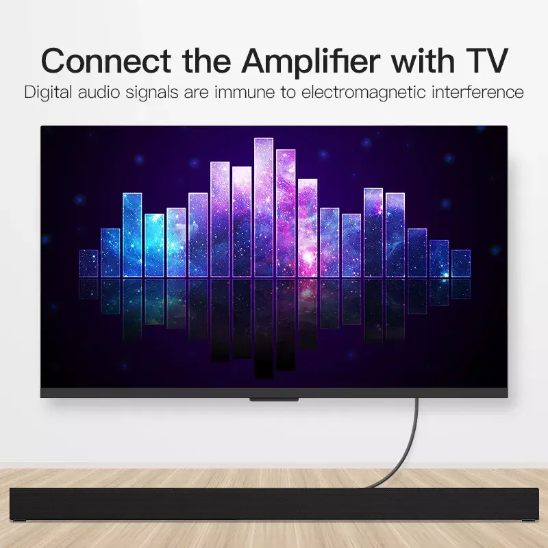 Optiskās audio šķiedras kabelis Vention 2M Melns TOSLINK tēvs-tēvs
