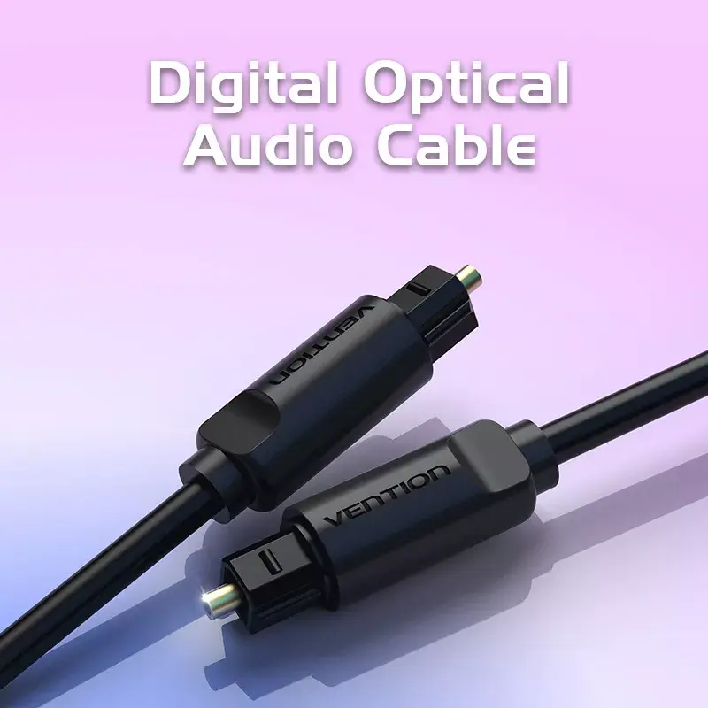 Optiskās audio šķiedras kabelis Vention 2M Melns TOSLINK tēvs-tēvs