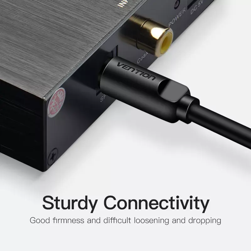 Optiskās audio šķiedras kabelis Vention 2M Melns TOSLINK tēvs-tēvs