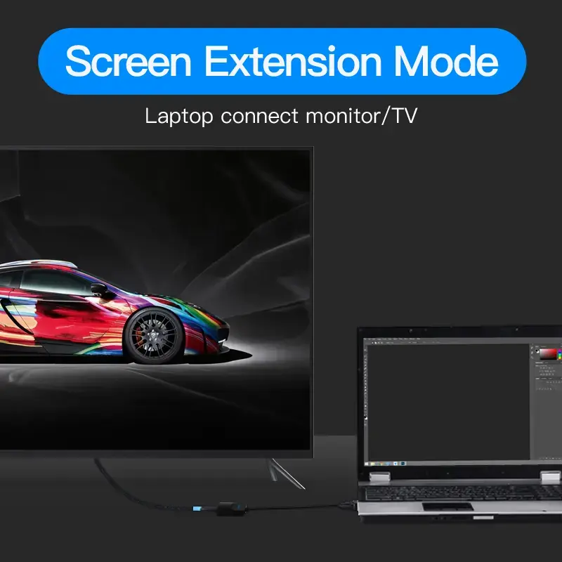 VGA uz HDMI pārveidotājs Vention 0,15 m melns VGA HDMI Micro USB Audio