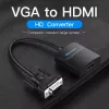 VGA uz HDMI pārveidotājs Vention 0,15 m melns VGA HDMI Micro USB Audio
