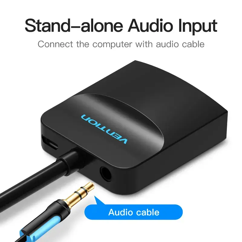 VGA uz HDMI pārveidotājs Vention 0,15 m melns VGA HDMI Micro USB Audio