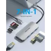 Docking Station Vention USB-C to HDMI USB 3.0x3 SD TF PD 100W Pelēks