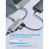 Docking Station Vention USB-C to HDMI USB 3.0x3 SD TF PD 100W Pelēks