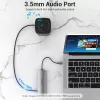 Vention daudzfunkciju USB-C dokstacija ar HDMI USB3.0x3 RJ45 SD TF TRRS 3.5mm PD 0.15M pelēks alumīnija sakausējums