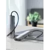 Vention daudzfunkciju USB-C dokstacija ar HDMI USB3.0x3 RJ45 SD TF TRRS 3.5mm PD 0.15M pelēks alumīnija sakausējums