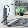Vention daudzfunkciju USB-C dokstacija ar HDMI USB3.0x3 RJ45 SD TF TRRS 3.5mm PD 0.15M pelēks alumīnija sakausējums