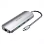 Vention daudzfunkciju USB-C dokstacija ar HDMI USB3.0x3 RJ45 SD TF TRRS 3.5mm PD 0.15M pelēks alumīnija sakausējums