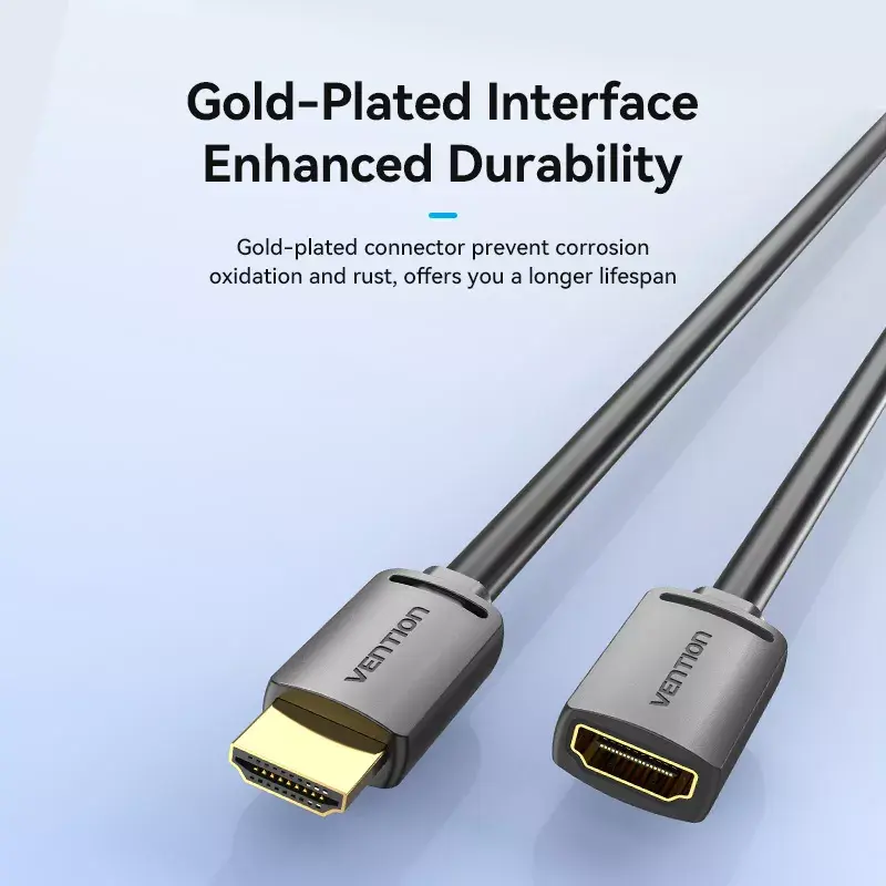 HDMI kabelis Vention AHCBF 1 m, HDMI-A tēviņš uz HDMI-A mātīte, 18 Gbit/s, 4K, melns