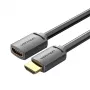 HDMI kabelis Vention HDMI-A vīrišķais uz HDMI-A sievišķais 2 m, HDMI 2.0 18 Gbit/s, 4K, zeltīti savienotāji, melns