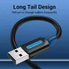 USB 2.0 A–A kabelis Vention 2 m, melns PVC, USB A uz USB A, 0,48 Gbit/s