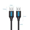 USB 2.0 A–A kabelis Vention 2 m, melns PVC, USB A uz USB A, 0,48 Gbit/s