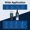 USB 2.0 A–A kabelis Vention 2 m, melns PVC, USB A uz USB A, 0,48 Gbit/s