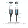 USB 2.0 A vīr. uz B vīr. kabelis Vention COQBJ, 0,5 m, melns, PVC apvalks, 2 A, 0,48 Gbit/s