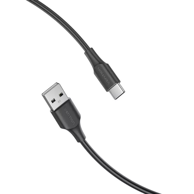 Vention USB 2.0 A vīriešu uz C vīriešu 3A kabelis 0.25 m melns