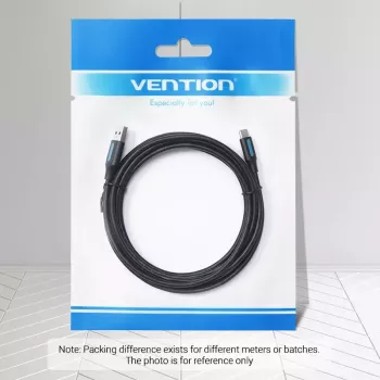 Vention USB 2.0 A vīrieša uz C vīrieša 3A kabelis 0.5M melns