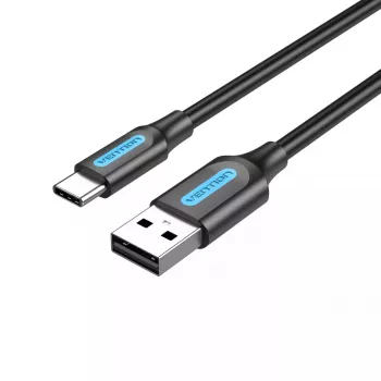 Vention USB 2.0 A vīrieša uz C vīrieša 3A kabelis 0.5M melns