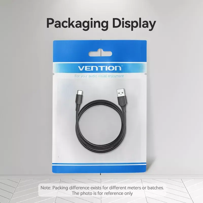 Vention USB 2.0 A spraudnis uz C vīrišķais 3A kabelis 0,5 m melns